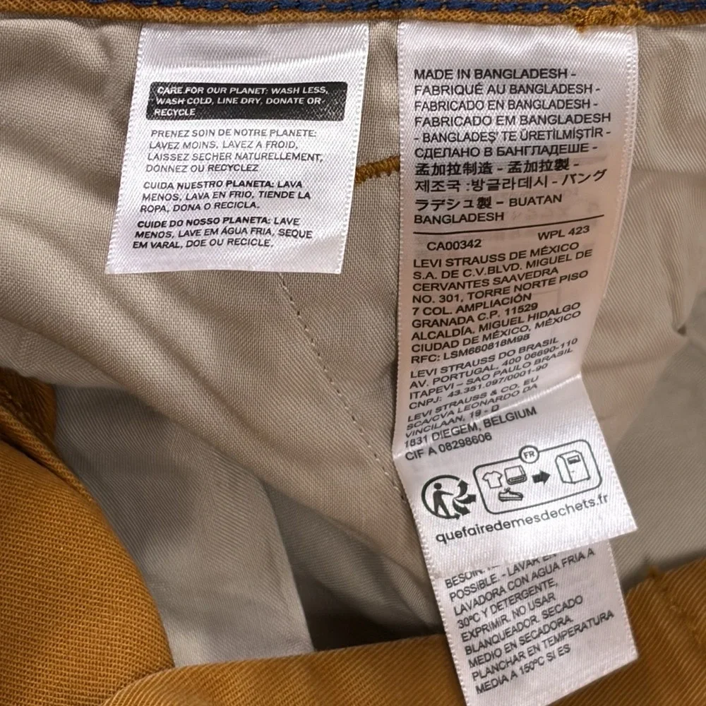 Levi's XX Cargo Twill Pants Men 32x32 Mustard ‎ Preppy Standard Taper Stretch